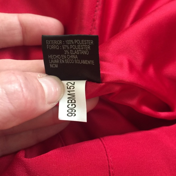 Gianni Bini Red Silk like Back Sash Dress Size 2 - Picture 6 of 8